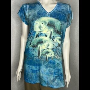 Sunshirt Manatees Florida Top Sz Med